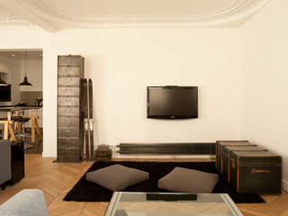Un Appartement entièrement revu-paris-9e, ATELIER FB ATELIER FB Modern living room