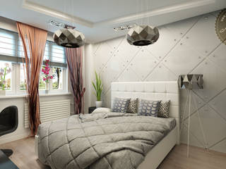 Цветной монохром, Anfilada Interior Design Anfilada Interior Design Eclectic style bedroom
