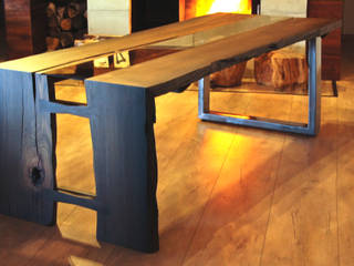 Stół z czarnego dębu, Old Wood Design Old Wood Design Salones rústicos de estilo rústico