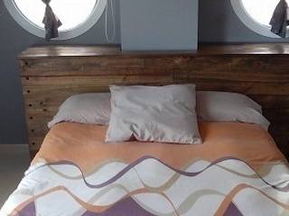 cabezal cama con palets, RECICLA'RT RECICLA'RT Phòng ngủ phong cách mộc mạc Beds & headboards