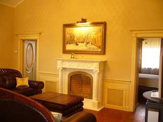 Дом, Калужское шоссе, Prosperity Prosperity Eclectic style living room Fireplaces & accessories
