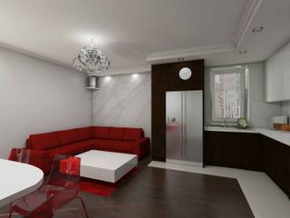 Projekt mieszkania w stylu glamour, Katarzyna Wnęk Katarzyna Wnęk Modern living room