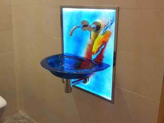 Becken mit LED-Leuchtwand, Magma Glasdesign GmbH Magma Glasdesign GmbH Modern bathroom