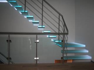 zwevende glazen Allstairs bordes trappen, Allstairs Trappenshowroom Allstairs Trappenshowroom Escalier