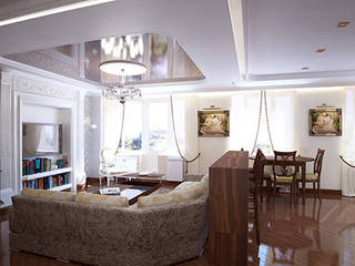Квартира студия "Мокко", Дизайнер/Декоратор интерьера Дизайнер/Декоратор интерьера Ruang Keluarga Klasik