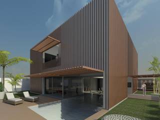 Casa Pátio, em Luanda, Angola, Alberto Vinagre, arquitectos, Lda Alberto Vinagre, arquitectos, Lda Minimalistyczny basen