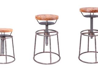 Hoker Stalowe Pręty- Drewno , Rekoforma Rekoforma Phòng khách phong cách công nghiệp Stools & chairs