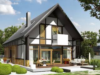 Projekt domu EX 15 , Pracownia Projektowa ARCHIPELAG Pracownia Projektowa ARCHIPELAG Moderne Häuser