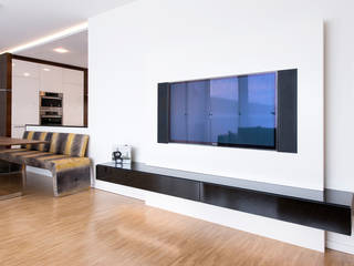 WOHNEN MIT BISS. TV-Wand mit Eckbank, DESIGNWERK Christl DESIGNWERK Christl Living room