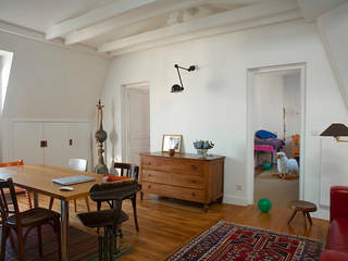 2 Appartements Réunis -Paris-10e, ATELIER FB ATELIER FB Sala da pranzo moderna