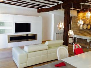 Decoración de interiores con chimenea de bioetanol XXL en Logroño, Shio Concept Shio Concept 모던스타일 거실