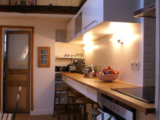 Appartement Parisien pour jeune couple- Paris- 2e, ATELIER FB ATELIER FB Cocinas modernas