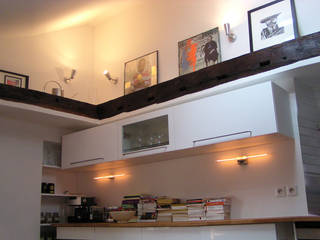 Appartement Parisien pour jeune couple- Paris- 2e, ATELIER FB ATELIER FB Modern kitchen