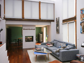 Extension d’une maison à Colombes, 200m² , ATELIER FB ATELIER FB Modern living room