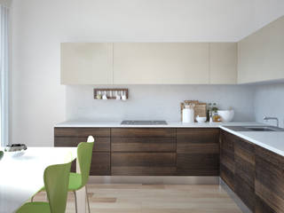 Interni appartamenti a Mosca, AK srl AK srl Kitchen