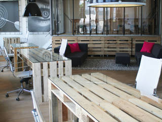 Pallet inrichting kantoor, Meubelen van pallets Meubelen van pallets Industrial style study/office Wood Wood effect