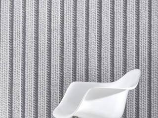 Trompe-l'oeil KOZIEL : Papier peint tricot gris, KOZIEL.fr KOZIEL.fr Paredes y pisos de estilo ecléctico