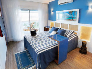 Penthouse Riviera de Sao Lourenço, Mayra Lopes Arquitetura | Interiores Mayra Lopes Arquitetura | Interiores Tropical style bedroom