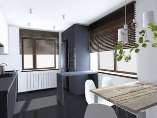 Projekt wnętrza części domu 200 m2 pod Bochnią, Lidia Sarad Lidia Sarad Industrialna kuchnia