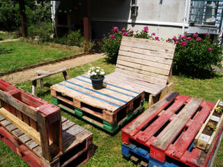 Mobilier de jardin en palettes recyclées, creationsecopalettes creationsecopalettes حديقة