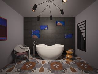 Ванная комната: охра и кобальт, PichuginaDesign PichuginaDesign Minimal style Bathroom