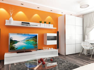 Дизайн гостиной с камином, Rustem Urazmetov Rustem Urazmetov Living room