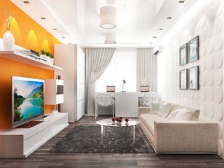 Дизайн гостиной с камином, Rustem Urazmetov Rustem Urazmetov Living room