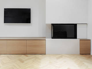Salas de estar minimalistas por (dp)ªSTUDIO Minimalista