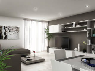 Duplex, Architetto Luigia Pace Architetto Luigia Pace Modern Living Room Wood White