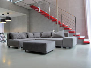 dom pełen betonu, Projekt Kolektyw Sp. z o.o. Projekt Kolektyw Sp. z o.o. Minimalist living room