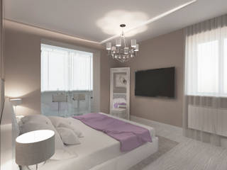 Современная квартира в Тюмени: визуализация, OK Interior Design OK Interior Design غرفة نوم