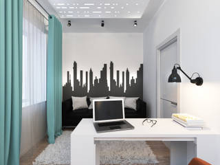 Кабинет в современной квартире: визуализация , OK Interior Design OK Interior Design Bureau moderne