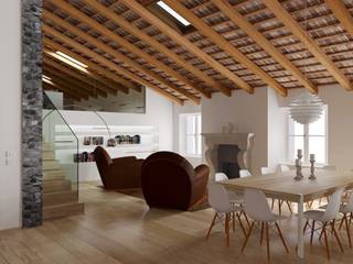 Attico privato, M A+D Menzo Architettura+Design M A+D Menzo Architettura+Design Modern living room