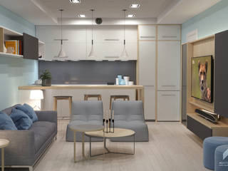 Sala multifuncional en vivienda adosada, AG INTERIORISMO AG INTERIORISMO Scandinavian style media room