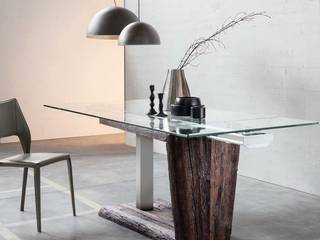 'Maso' extending glass top dining table by Sedit homify Modern dining room Tables