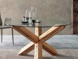 'Travo' glass top wooden dining tible by Sedit homify Modern dining room Tables