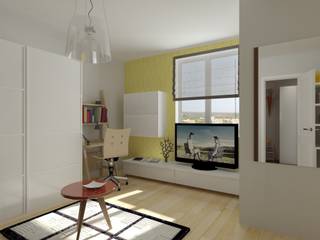 1-но комнатная квартира-студия 29.09m², PLANiUM PLANiUM Minimalistische Wohnzimmer