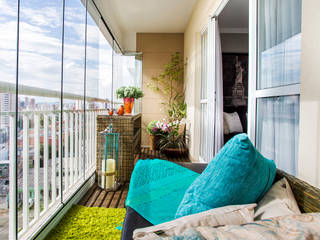 Projeto Alto do Ipiranga SP, Lo. interiores Lo. interiores Rustic style balcony, veranda & terrace