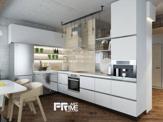 Квартира-студия Лофт, "PRimeART" 'PRimeART' Nhà bếp phong cách công nghiệp