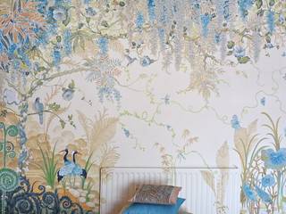 Hand Painted Mural in 200 year old cottage in Northumberland, UK, Diane Marsland Art, Design & Interiors Diane Marsland Art, Design & Interiors 컨트리스타일 침실