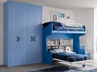 'Blue' Children's bedroom furniture set by Siluetto homify モダンデザインの 子供部屋 ベッド＆ベビーベッド