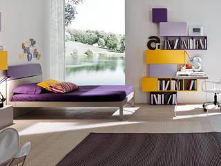 'Purple' Girl's study/bedroom furniture set by Siluetto homify Kamar Bayi/Anak Modern Beds & cribs