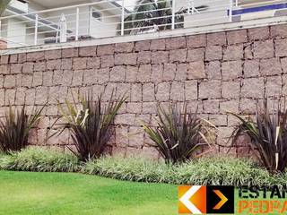 Muro de pedra rachão – estância pedras, homify