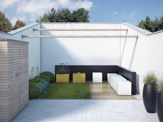 3D tuinontwerpen van loungetuinen, Tuinarchitectengroep ECO: modern door Tuinarchitectengroep ECO, Modern