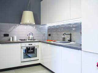 Mieszkanie w łódzkiej kamienicy - 60m2, Pink Pug Design Interior Pink Pug Design Interior Eclectic style kitchen