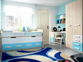 DORMITORIO JUVENIL, ROIG MOBEL ROIG MOBEL Dormitorios modernos: Ideas, imágenes y decoración Camas y cabeceras