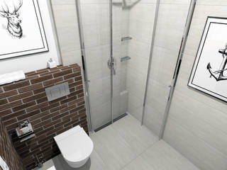 Projekt łazienki , Tomasz Korżyński Design Tomasz Korżyński Design Modern bathroom Bricks