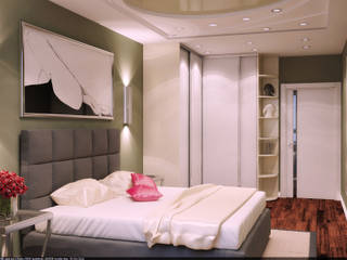 Современная квартира, дизайнер Алина Куракова дизайнер Алина Куракова Phòng ngủ phong cách tối giản