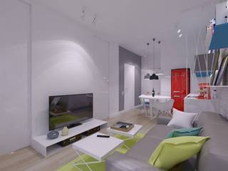 Mieszkanie na wynajem 31m2 Warszawa-Opcja I, The Vibe The Vibe インダストリアルデザインの リビング