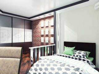 комната для маленького футболиста, дизайнер Алина Куракова дизайнер Алина Куракова Dormitorios infantiles de estilo minimalista